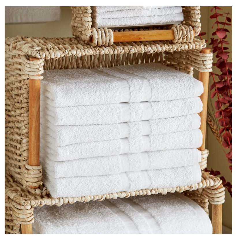 Lavex Standard 22" x 44" Cotton/Poly Bath Towel 6 lb. - 12/Pack