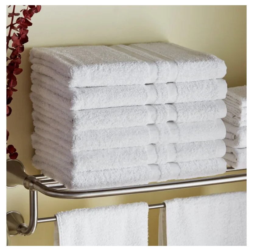 Lavex Standard 24" x 50" Cotton/Poly Bath Towel 10.5 lb. - 12/Pack