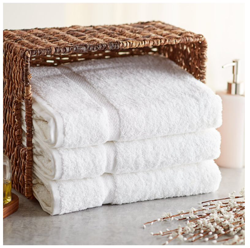 Lavex Premium 27" x 54" 100% Ring-Spun Cotton Bath Towel 15 lb. - 12/Pack