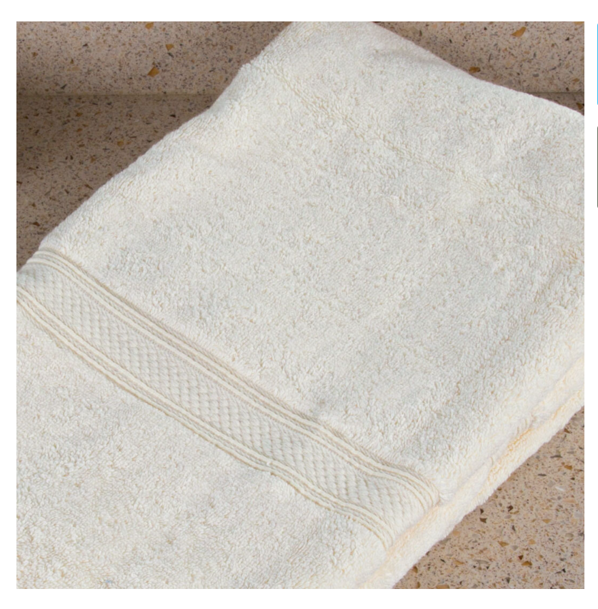 Oxford Vicenza Avorio 27" x 54" 100% Ringspun Combed Cotton Bath Towel with Dobby Border 16 lb