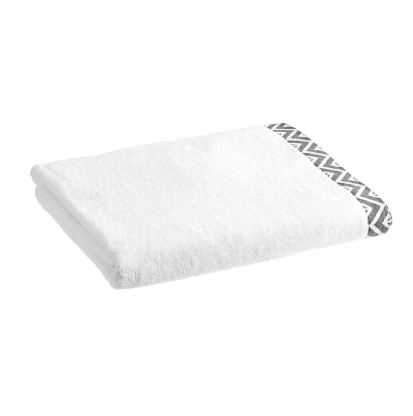 1888 Mills Aura 40" x 70" Gray Chevron 100% Combed Cotton Spa Towel - 27 lb. - 12/Case