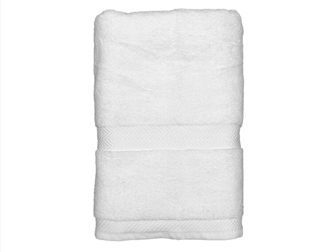 Garnier-Thiebaut Sirocco 27" x 54" White 100% Combed Terry Cotton Bath Towel 17 lb. - 18/Case