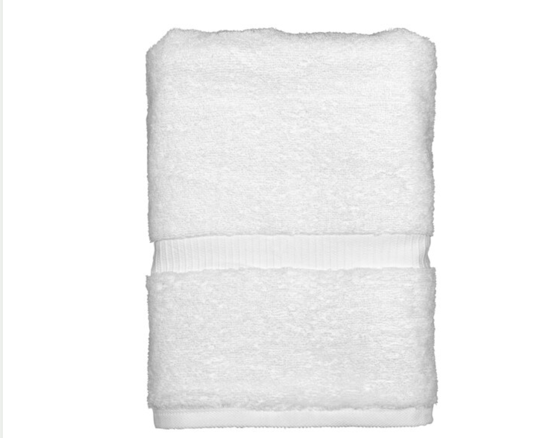 Garnier-Thiebaut Zephyr 27" x 54" White 100% Combed Terry Cotton Bath Towel 15 lb. - 18/Case
