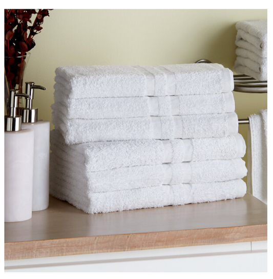 Lavex Standard 24" x 48" Cotton/Poly Bath Towel 8 lb. - 12/Pack