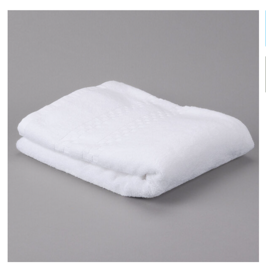 Oxford Viceroy 27" x 50" 100% Combed Cotton Terry Towel Bath Towel with Dobby Checkered Border and Dobby Twill Hemmed 14 lb