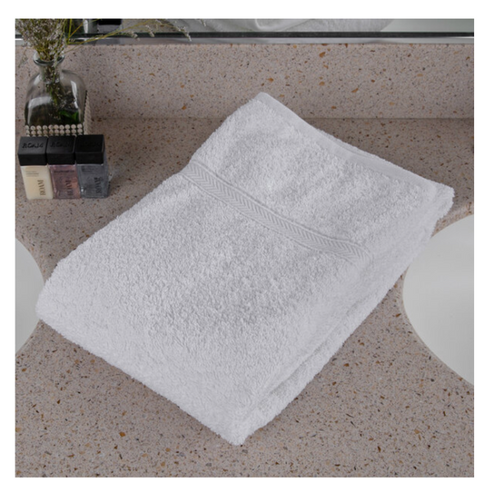 Oxford Gold Dobby 27" x 54" 86/14 Cotton Polyester Blend Bath Towel with Dobby Border 15 lb