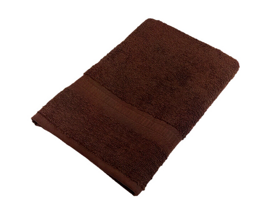 Monarch Brands True Colors 25" x 52" 100% Ring Spun Cotton Brown Bath Towel 10.5 lb