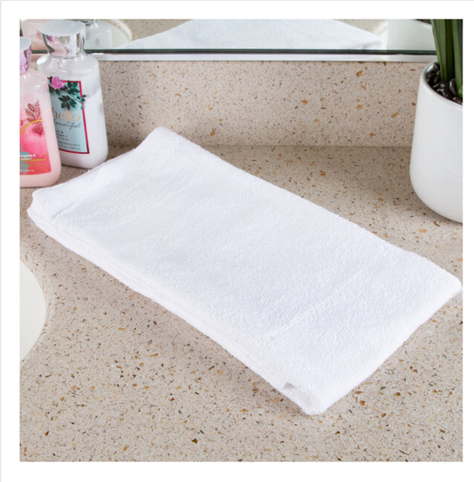 Oxford Silver 22" x 44" White Open End Cotton / Poly Bath Towel 6 lb