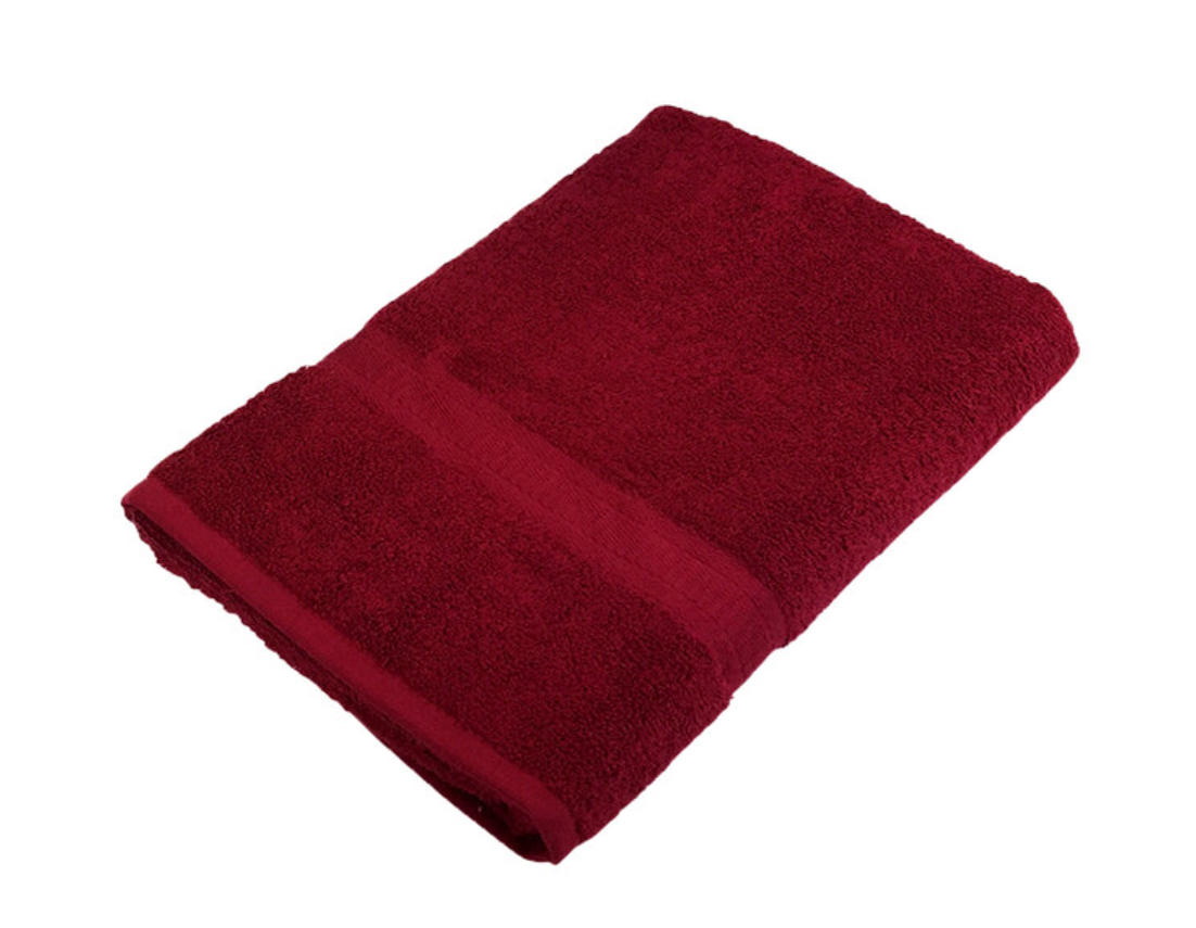 Monarch Brands True Colors 25" x 52" 100% Ring Spun Cotton Burgundy Bath Towel 10.5 lb