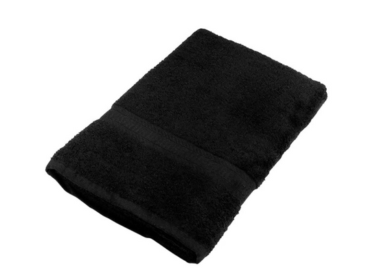 Monarch Brands True Colors 25" x 52" 100% Ring Spun Cotton Black Bath Towel 10.5 lb