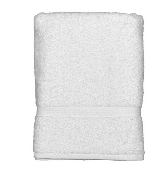 Garnier-Thiebaut Bora 27" x 54" White Cotton / Polyester Bath Towel 13 lb. - 24/Case