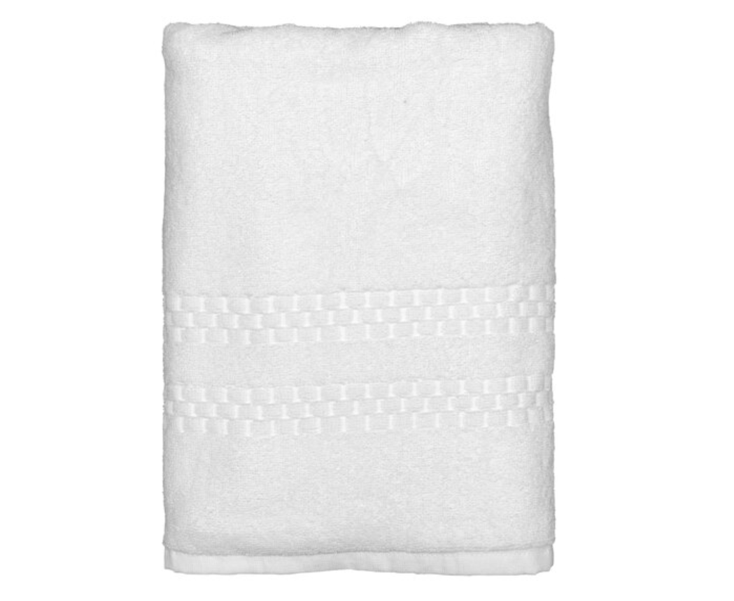 Garnier-Thiebaut Mistral 27" x 54" White 100% Combed Terry Cotton Bath Towel 17 lb. - 16/Case