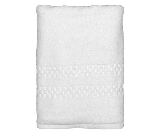 Garnier-Thiebaut Mistral 27" x 54" White 100% Combed Terry Cotton Bath Towel 17 lb. - 16/Case