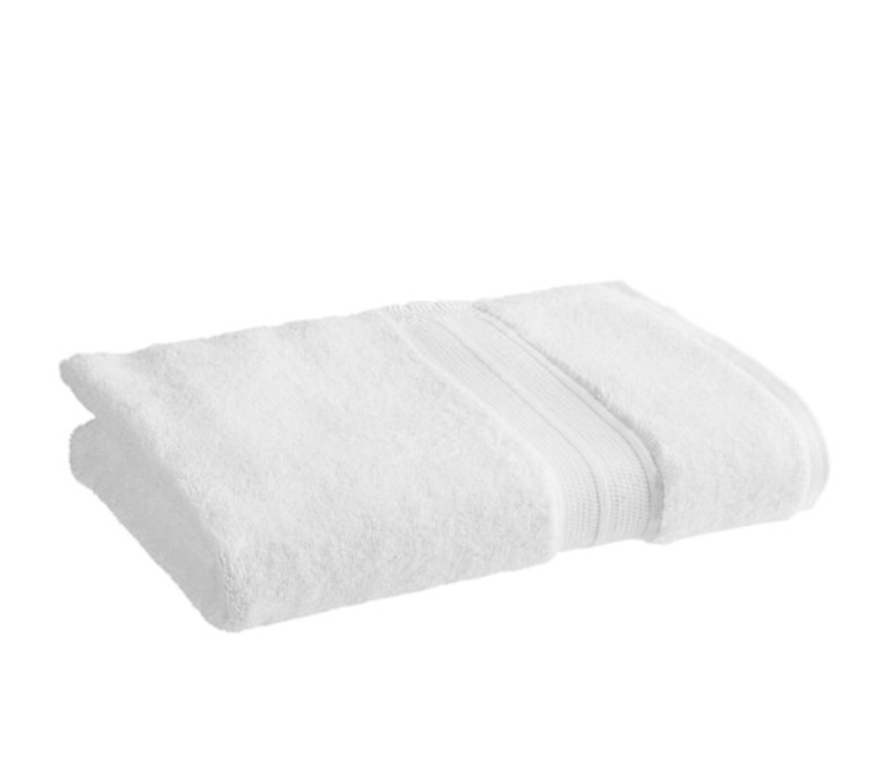 1888 Mills Sweet South 27" x 54" White 100% Long Staple Cotton Bath Towel 15 lb. - 48/Case